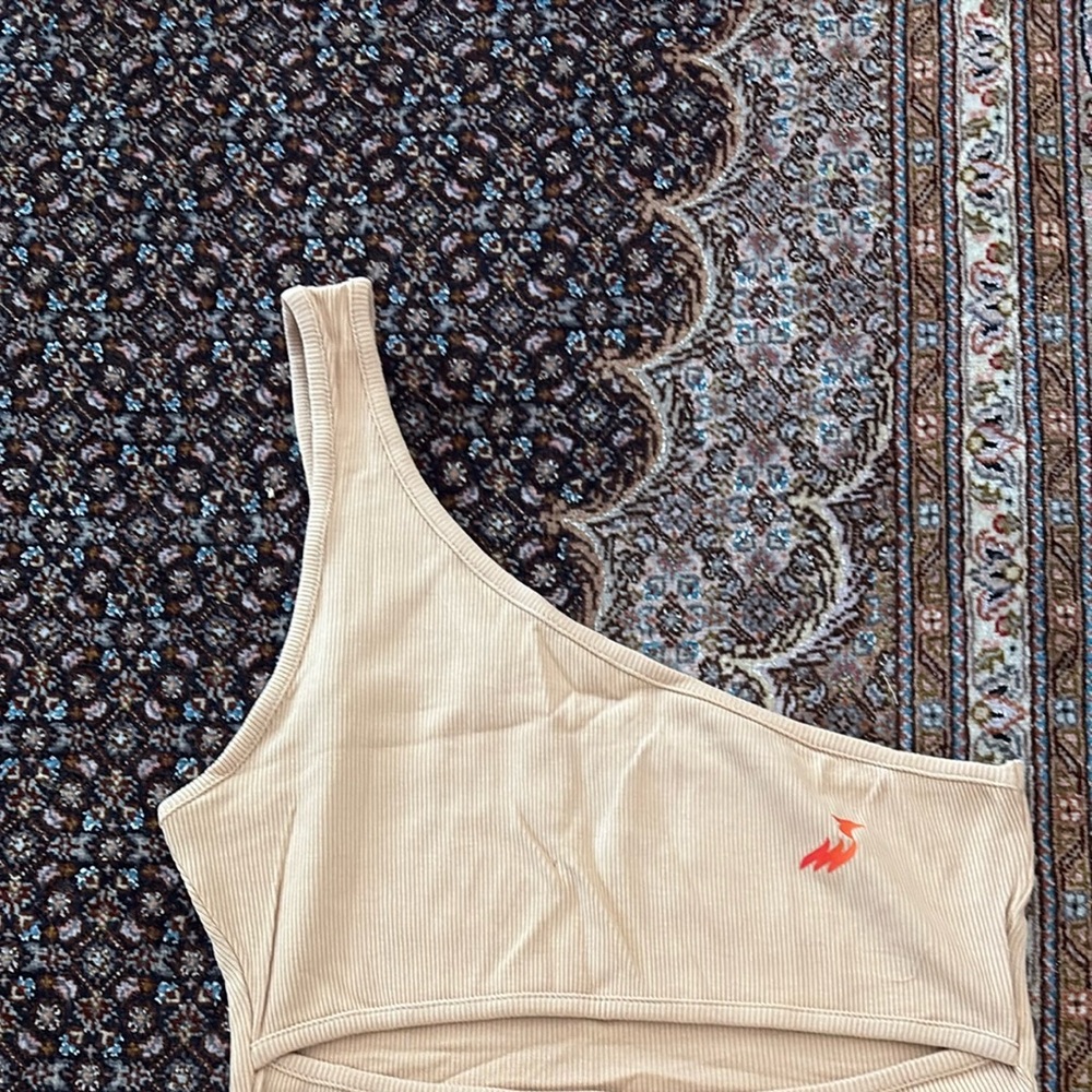 One-Shoulder Beige Top